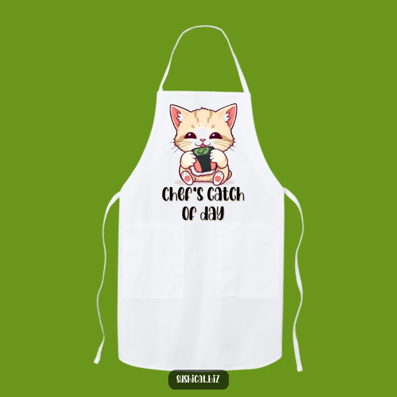 Funny Cat Sushi Apron - Playful Chef's Gear, Hilarious Cooking Gift for Pet Lovers