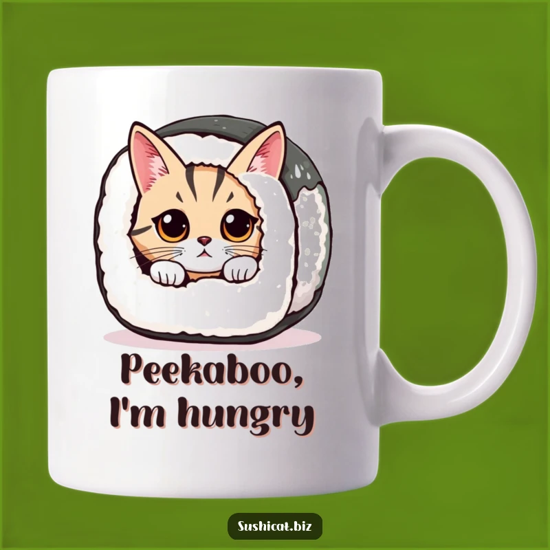 Funny Sushi Cat Mug - Curious Feline Surprise Gift