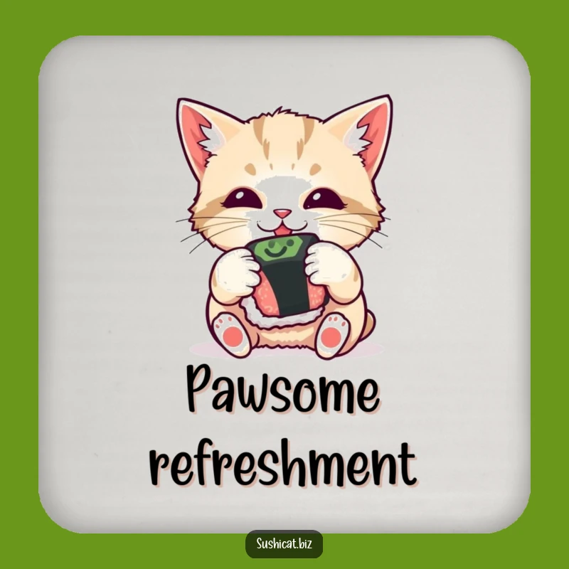 Funny Cat Sushi Coaster Set - Playful Pet Protection, Hilarious Home Gift