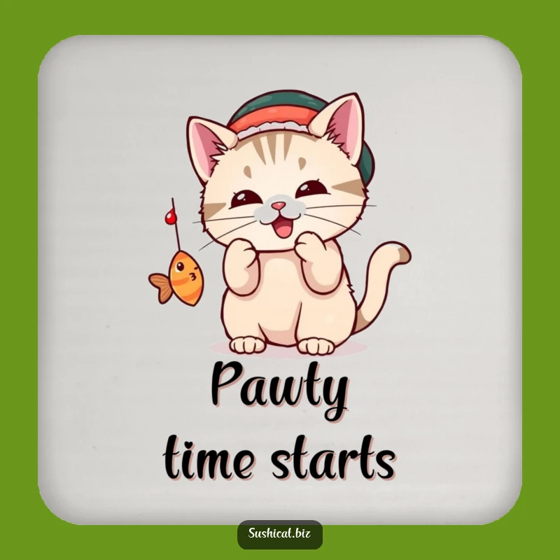 Funny Sushi Cat Coaster - Protect Surfaces with Feline Charm