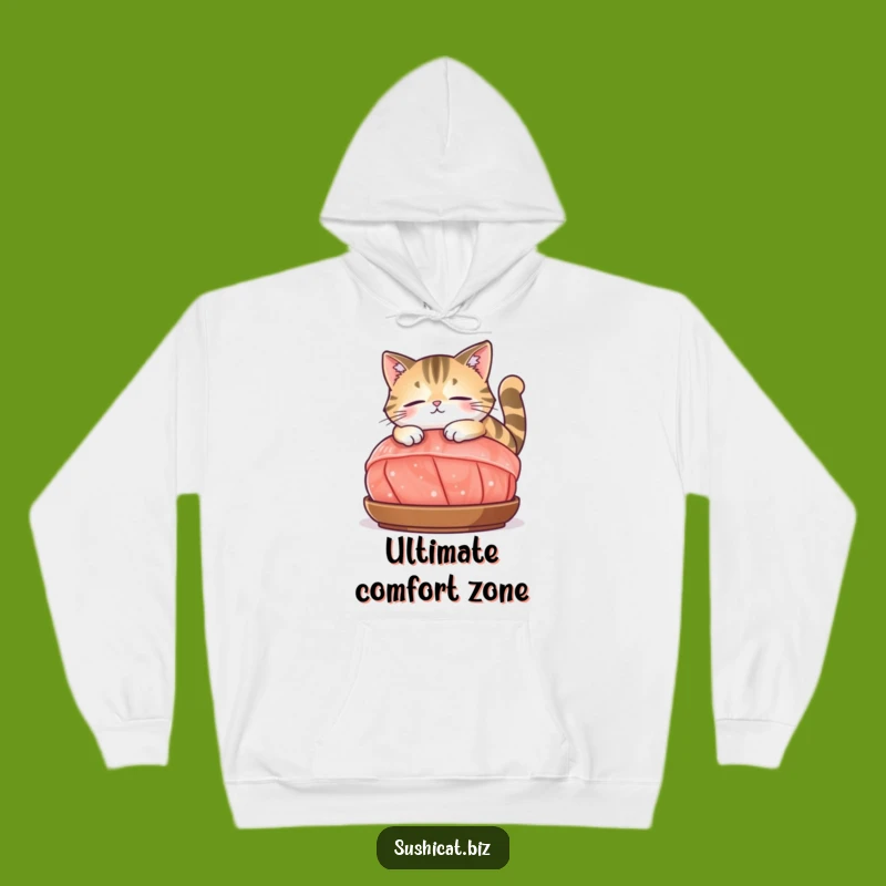 Funny Cat on Sashimi Hoodie: Cozy & Comfy Feline Relaxation - Great Gift