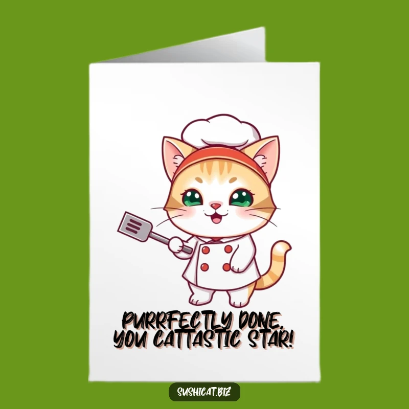 Free Printable Sushi Cat Congratulations Card - Hilarious Cat Chef Downloadable for Any Win