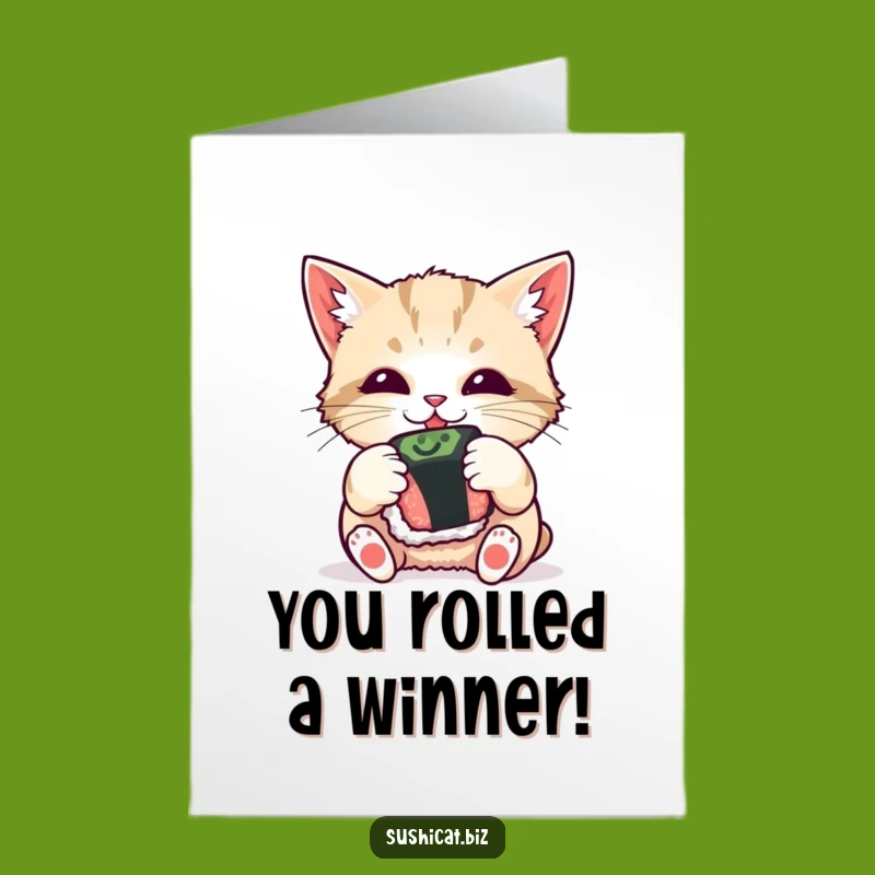 Congrats Free Printable Card: Cat & Sushi Fun, Hilarious Downloadable Gift