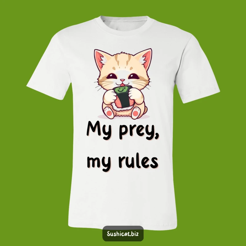Funny Curious Cat Sushi Shirt - Hilarious Playful Pet Tee Gift for Him or Her
