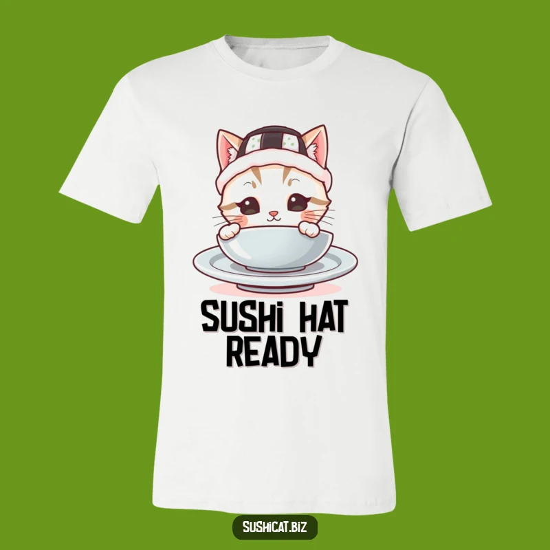 Funny Sushi Hat Cat T-Shirt: Hilarious Gift for Sneaky Felines