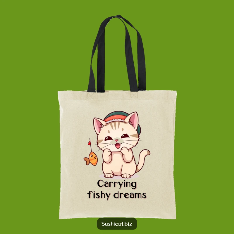 Funny Sushi Cat Tote Bag - Carry Your Feline Fun!