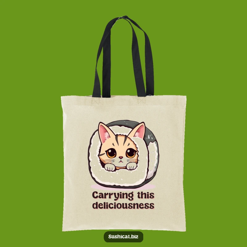 Funny Sushi Cat Tote Bag - Carry Your Curious Feline!
