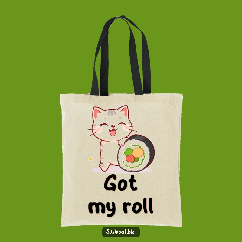 Funny Sushi Pattern Cat Tote Bag: Carry Your Culinary Adventures